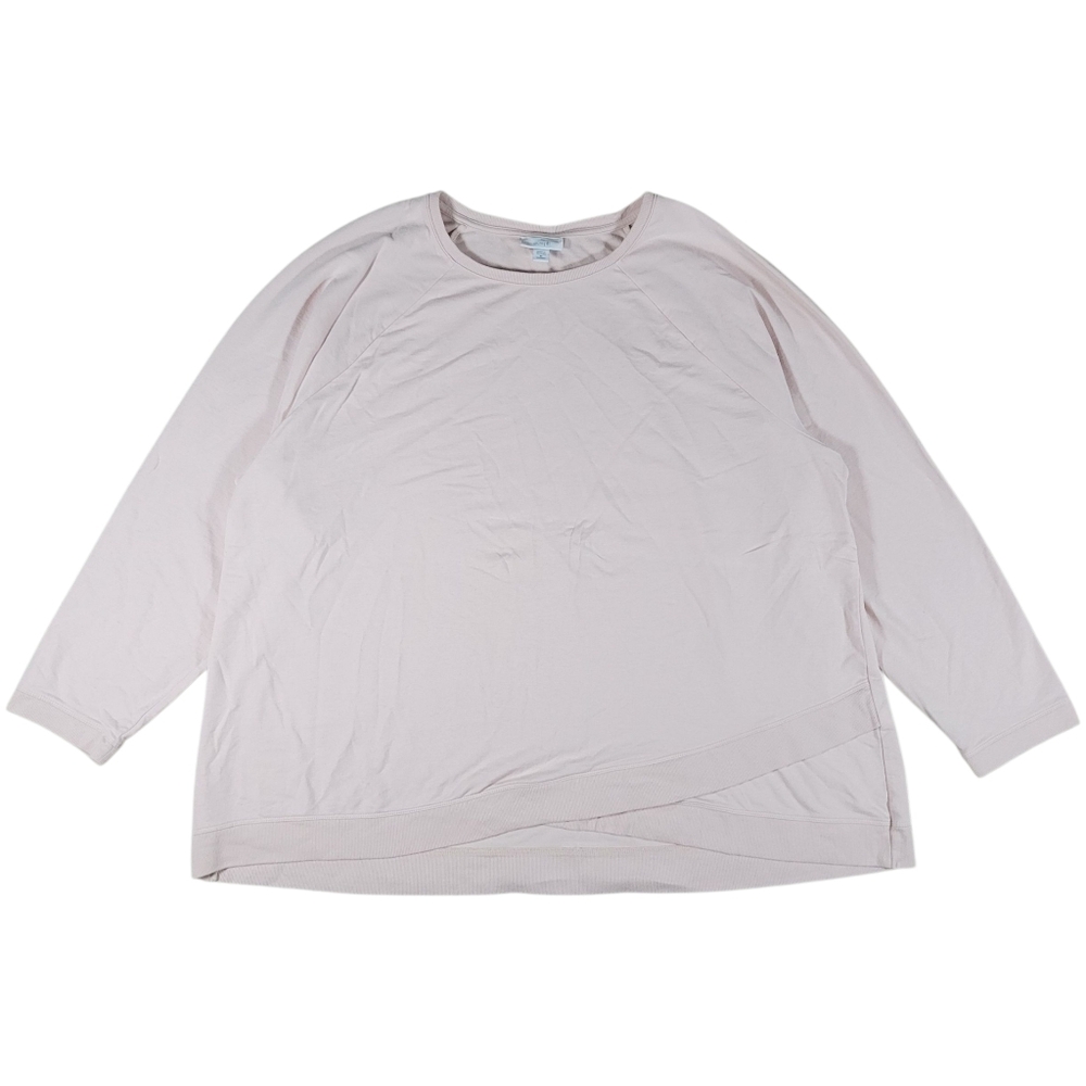 J Jill Pure Top Women 3X Pale Pink Pullover Long Sleeve Shirt Pima Cotton Ballet